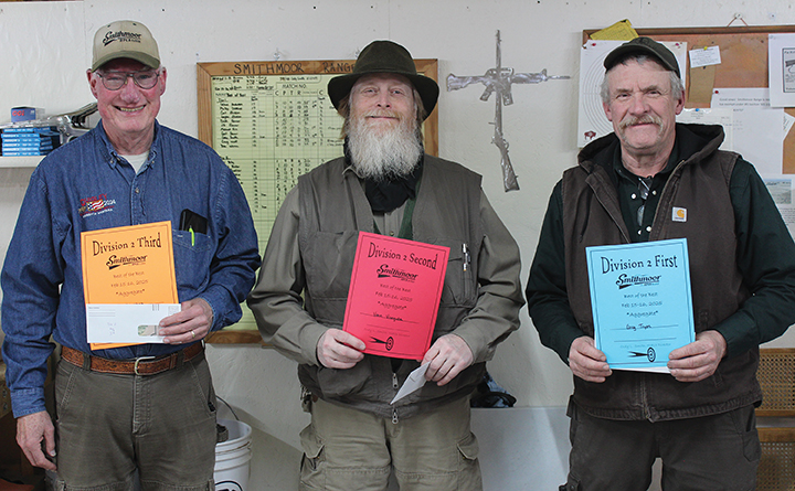 Division Two winners (L-R): Ed Himelhoch (3rd), Vern Viergutz (2nd), and Greg Tryon (1st).